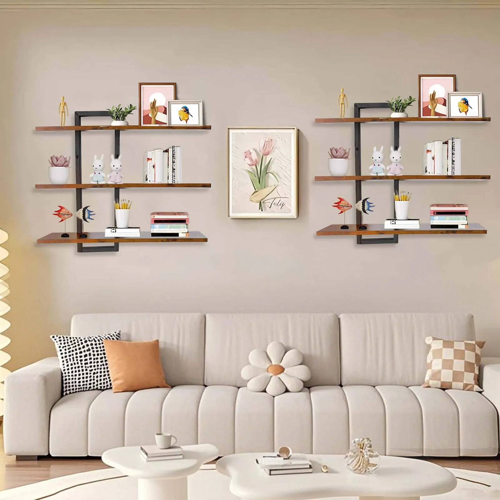 Décoration Étagère Murale Salon | 48 x 52 cm