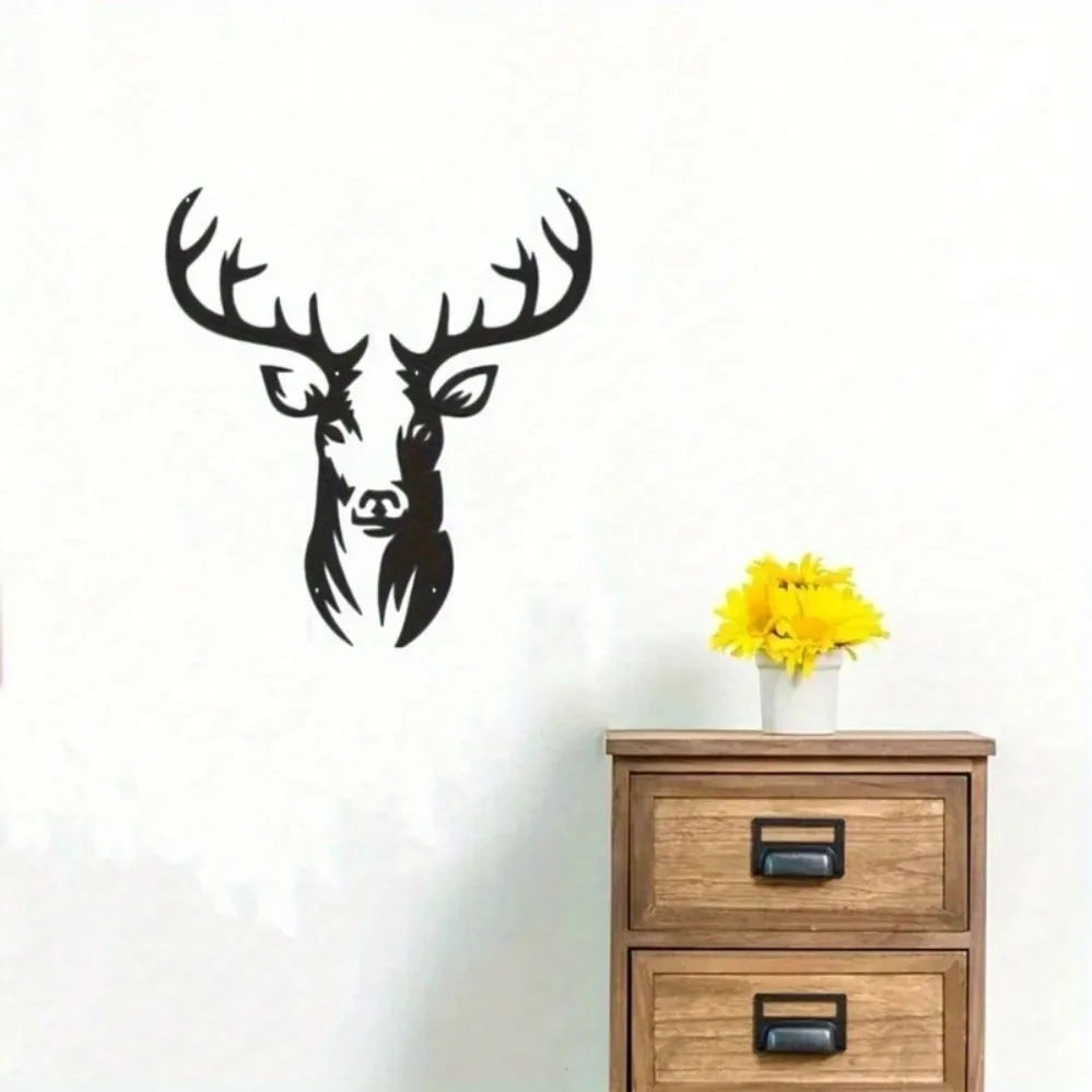 Décoration Murale Métal Cerf | 60 x 55 cm