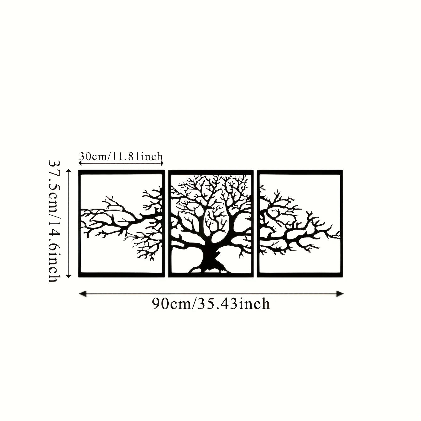 Grande Décoration Murale En Métal | 90 x 37,5cm