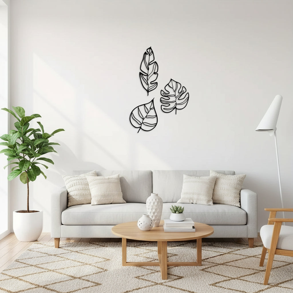 Décoration Murale Métal Feuille
