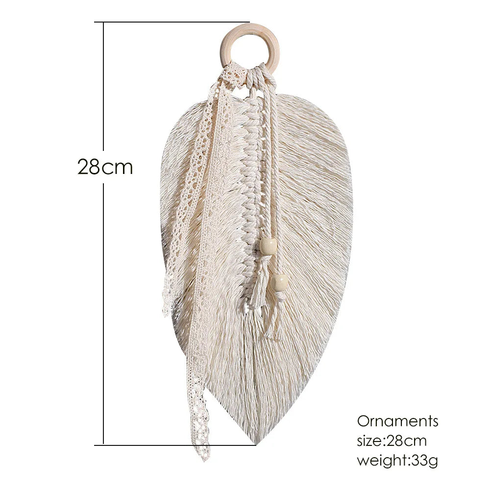 Décoration Murale Plume Macramé | 28 cm de Long