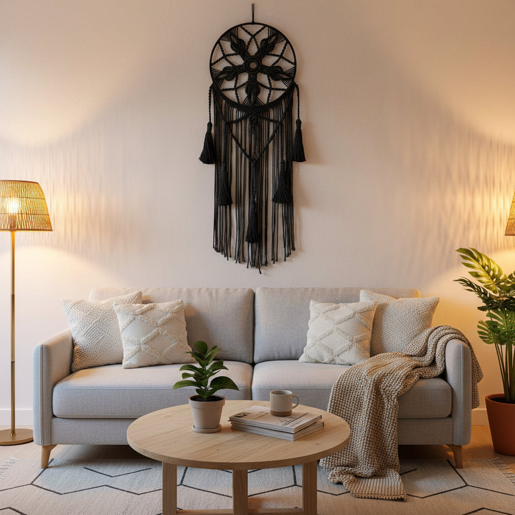 Macramé Mural Noir