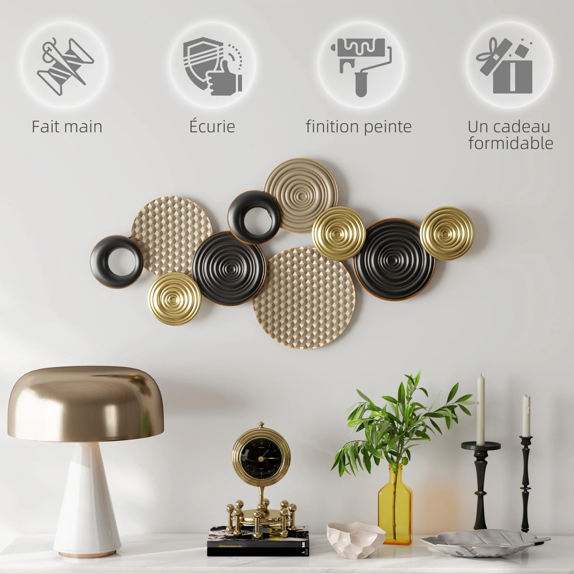 Décoration Murale En Fer Design | 100 x 50 cm