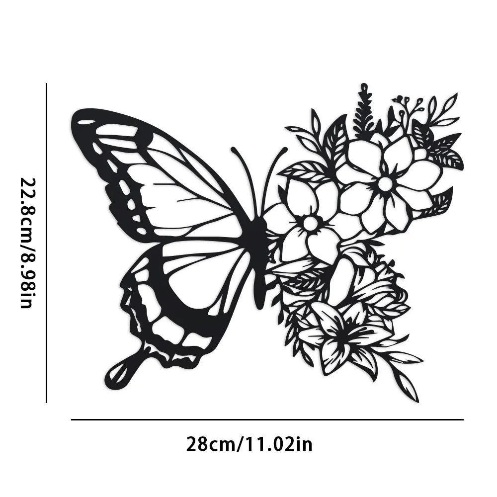 Décoration Murale Papillon Métal | 28 x 22,5 cm