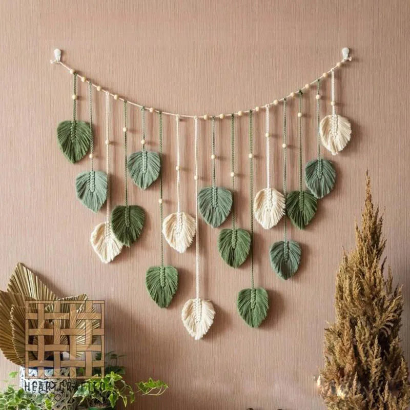Feuille Macramé Mural