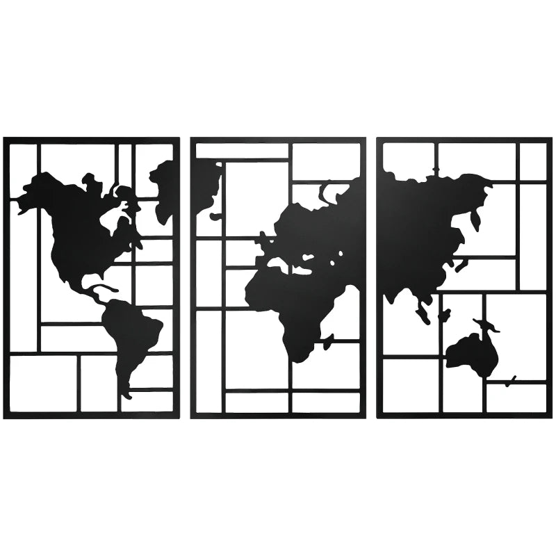 Décoration Murale Carte Du Monde Métal | 150 x 80 cm