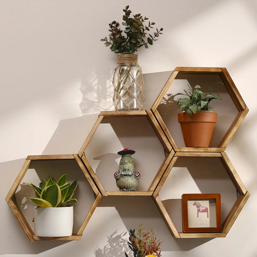 Décoration Murale Hexagonale Bois