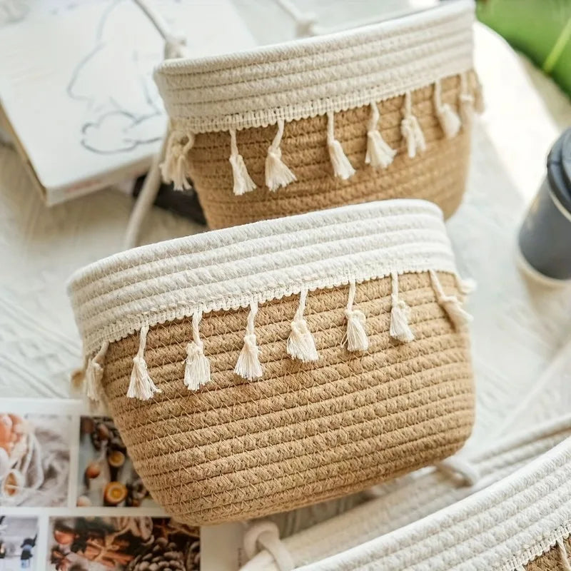 Panier Tressé Décoration Murale à 3 niveaux