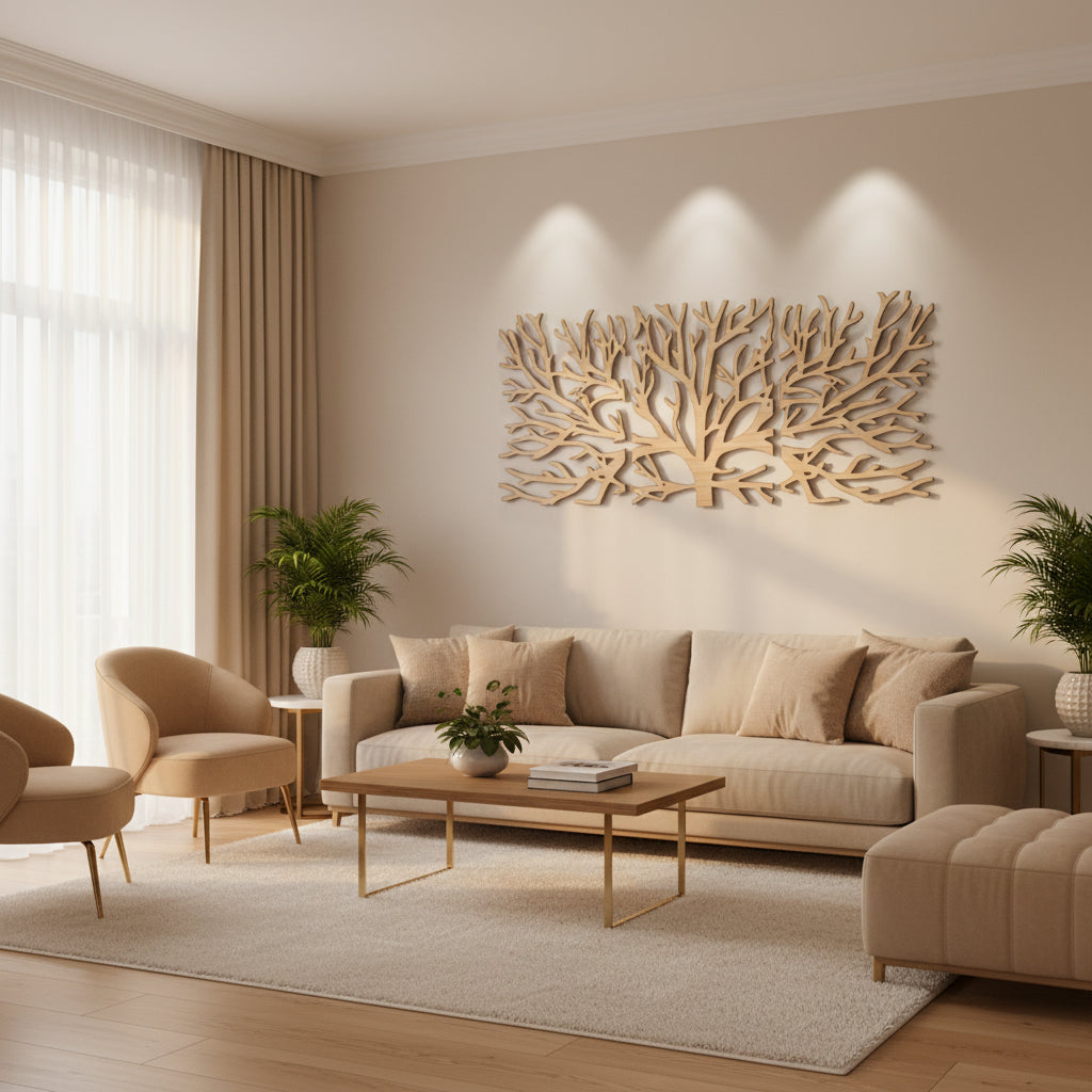 Arbre Bois Décoration Murale 40 x 80 cm