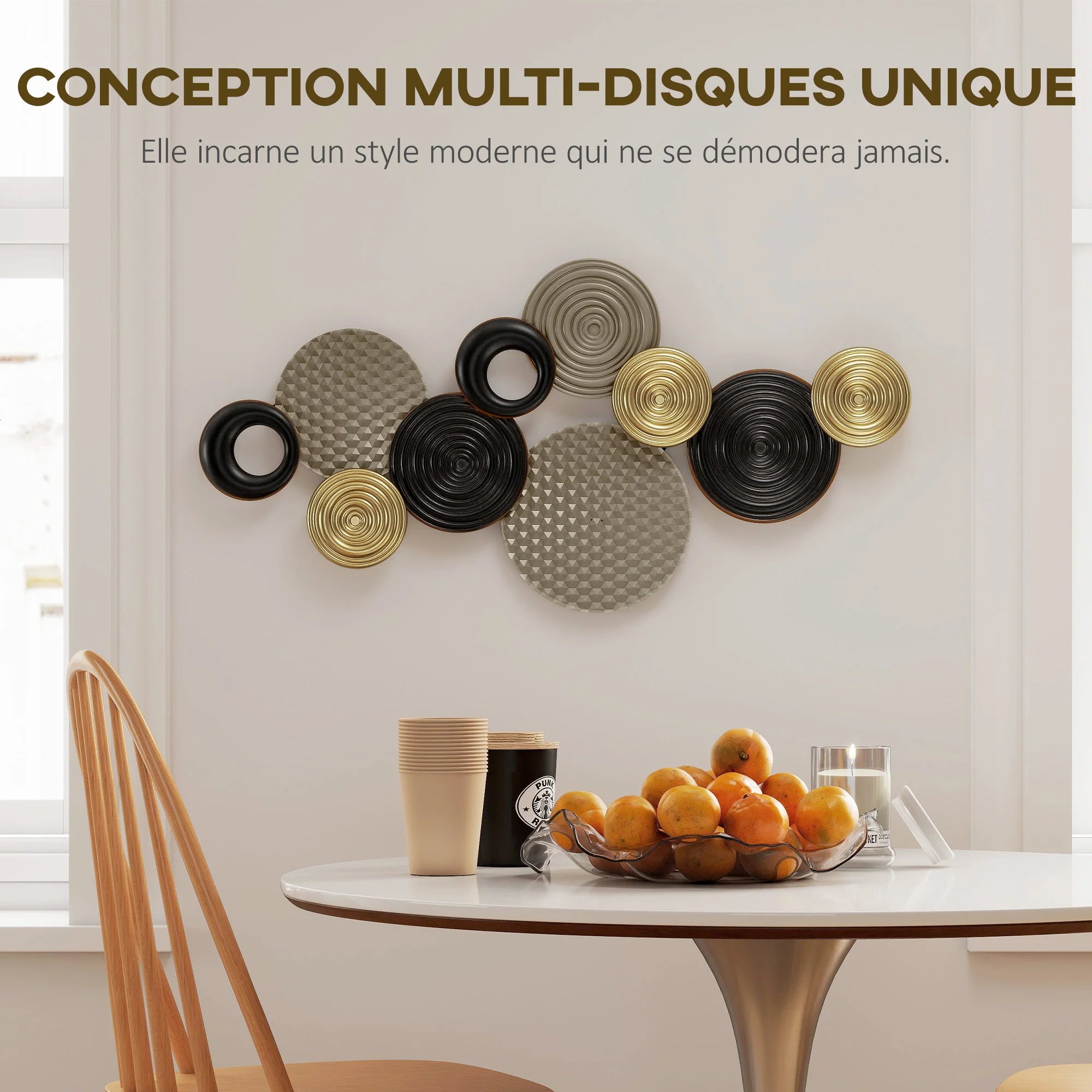Décoration Murale En Fer Design | 100 x 50 cm