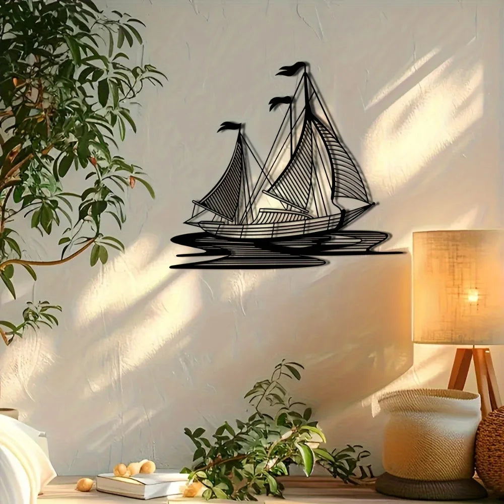 Décoration Murale Voiliers Métal | 40 x 35,5 cm