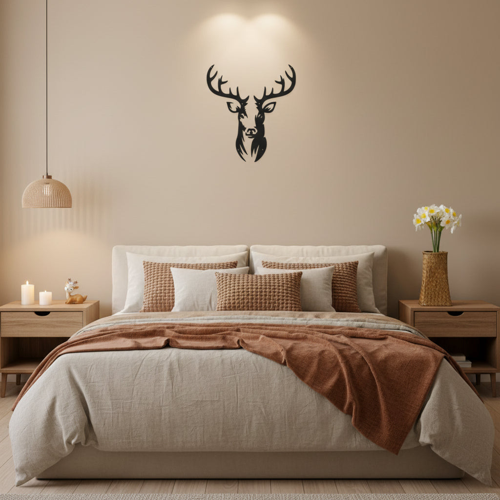 Décoration Murale Métal Cerf | 60 x 55 cm