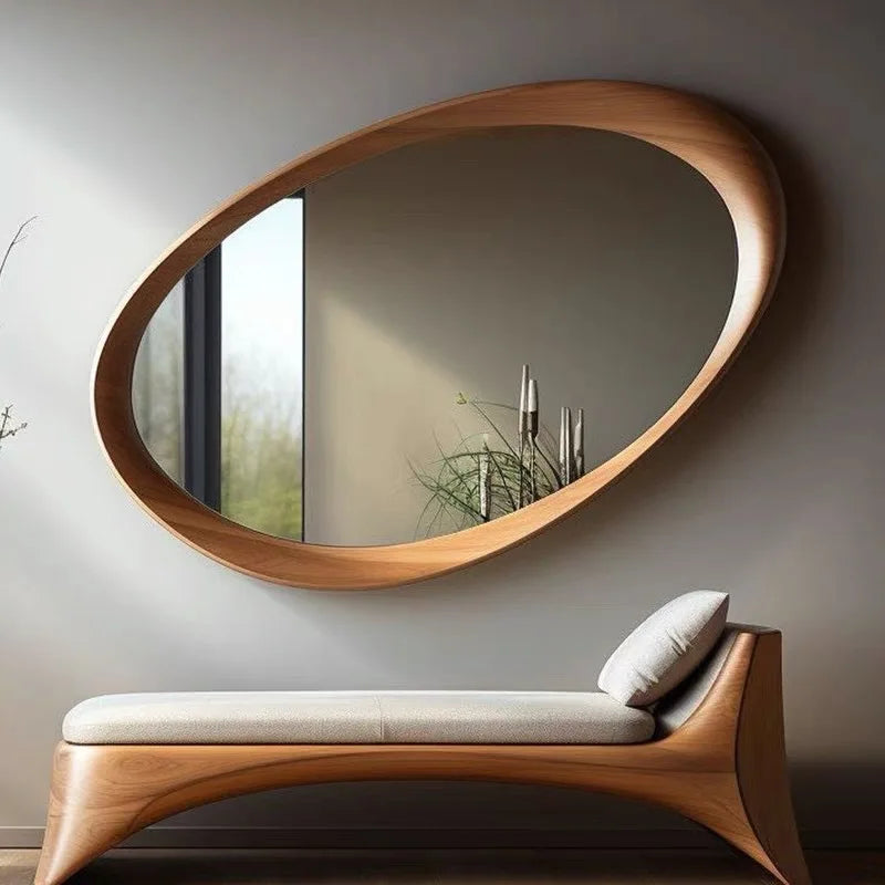 Miroir Mural Décoratif Bois | 90 x 60 cm
