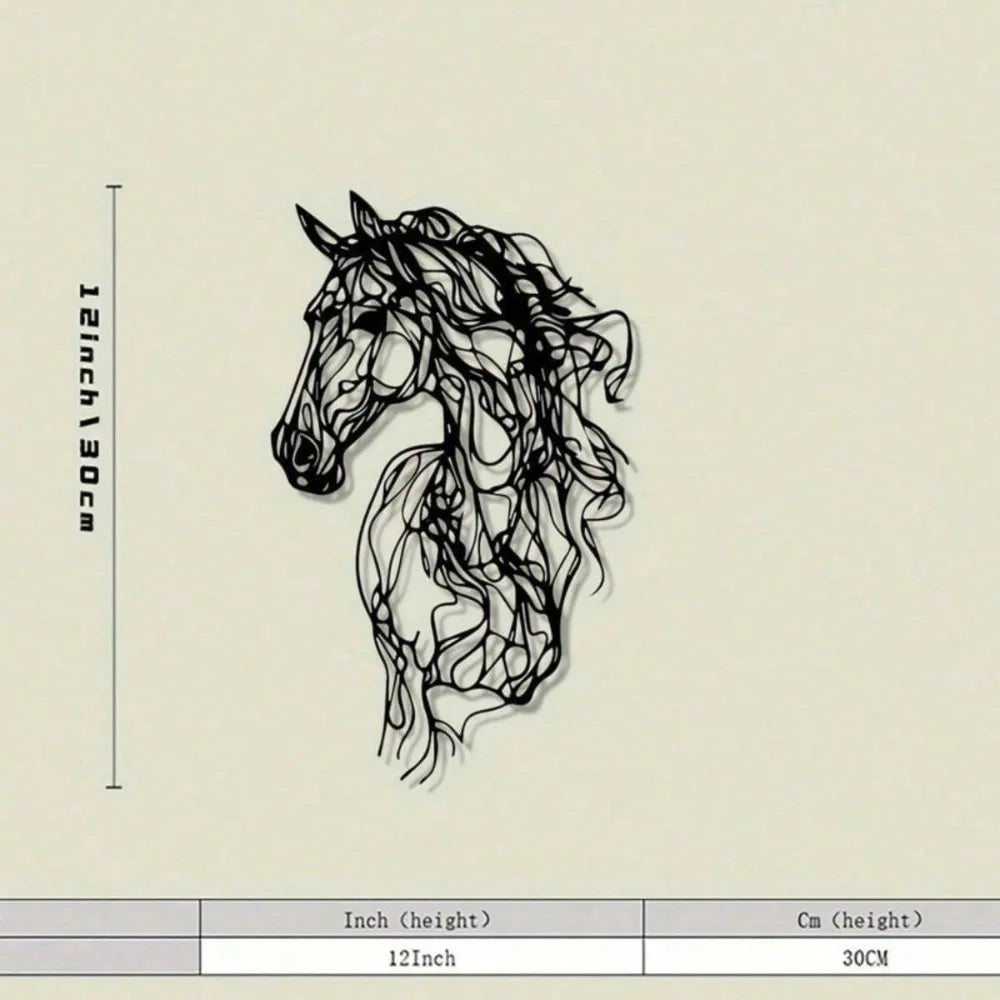 Décoration Murale Cheval Métal | 30 cm de long