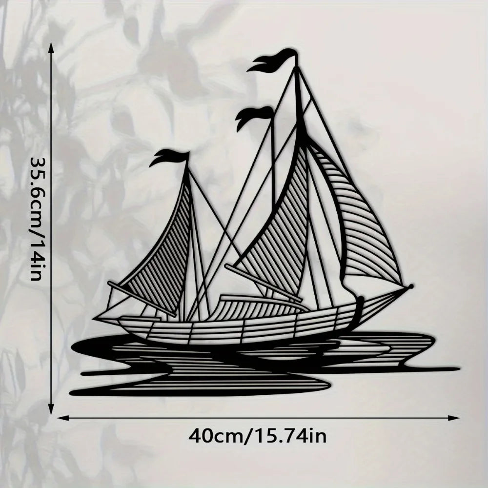 Décoration Murale Voiliers Métal | 40 x 35,5 cm