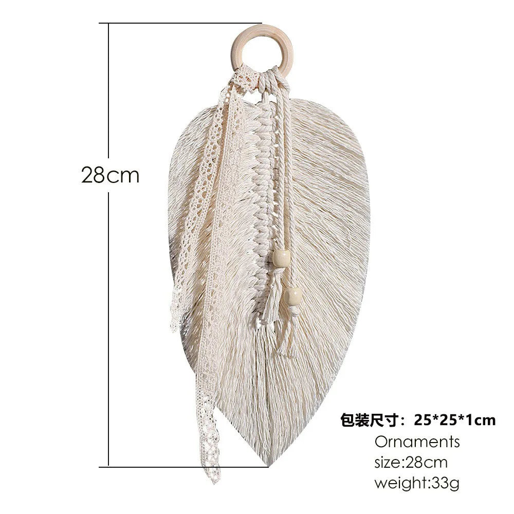 Décoration Murale Plume Macramé | 28 cm de Long