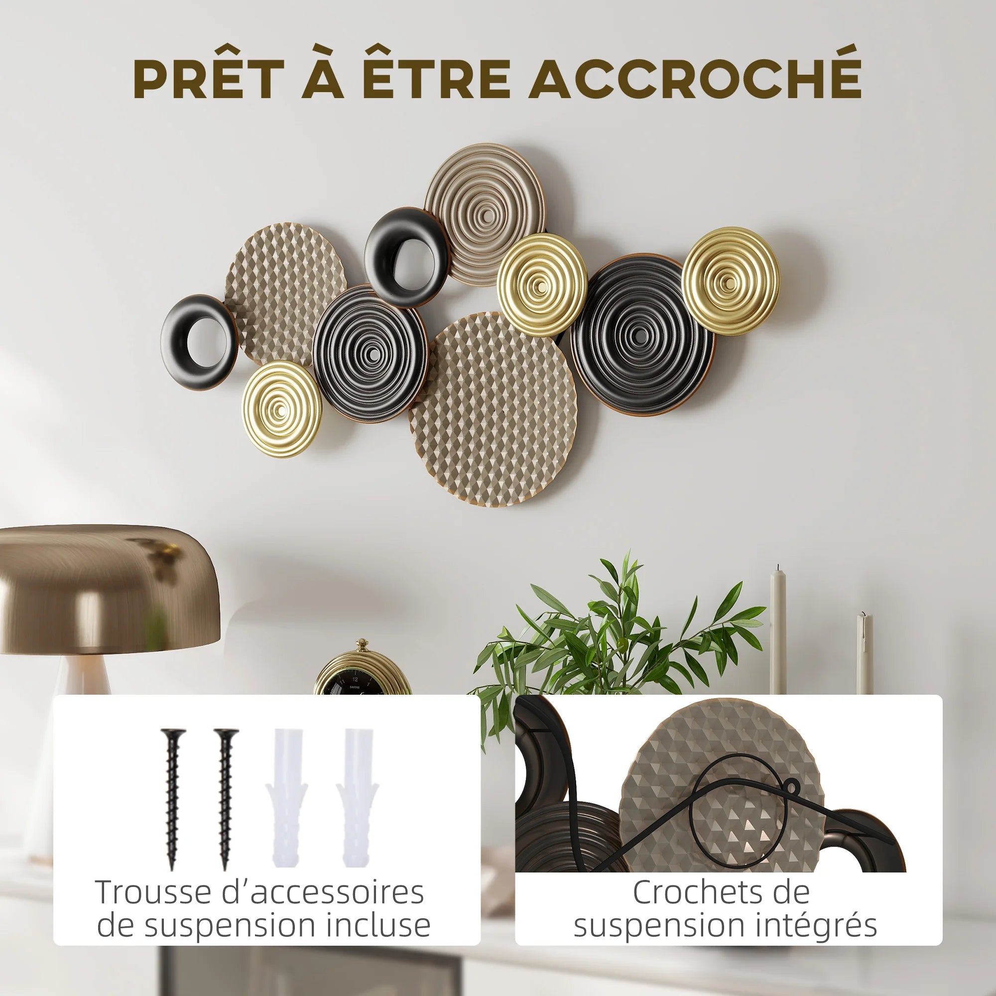 Décoration Murale En Fer Design | 100 x 50 cm