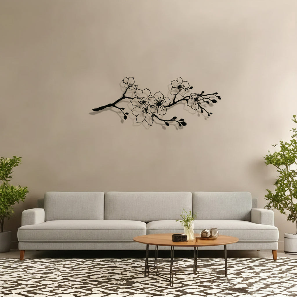 Décoration Murale Fleur En Métal | 30 cm de long