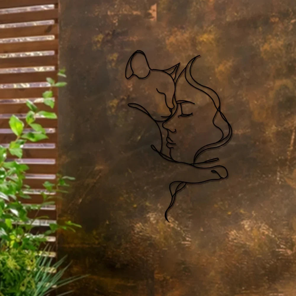 Décoration Murale Métal Chat | 40 x 24,8 cm