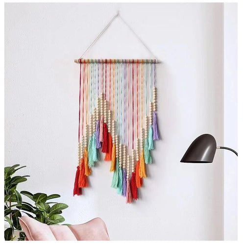 Arc En Ciel Mural En Tissu Macramé