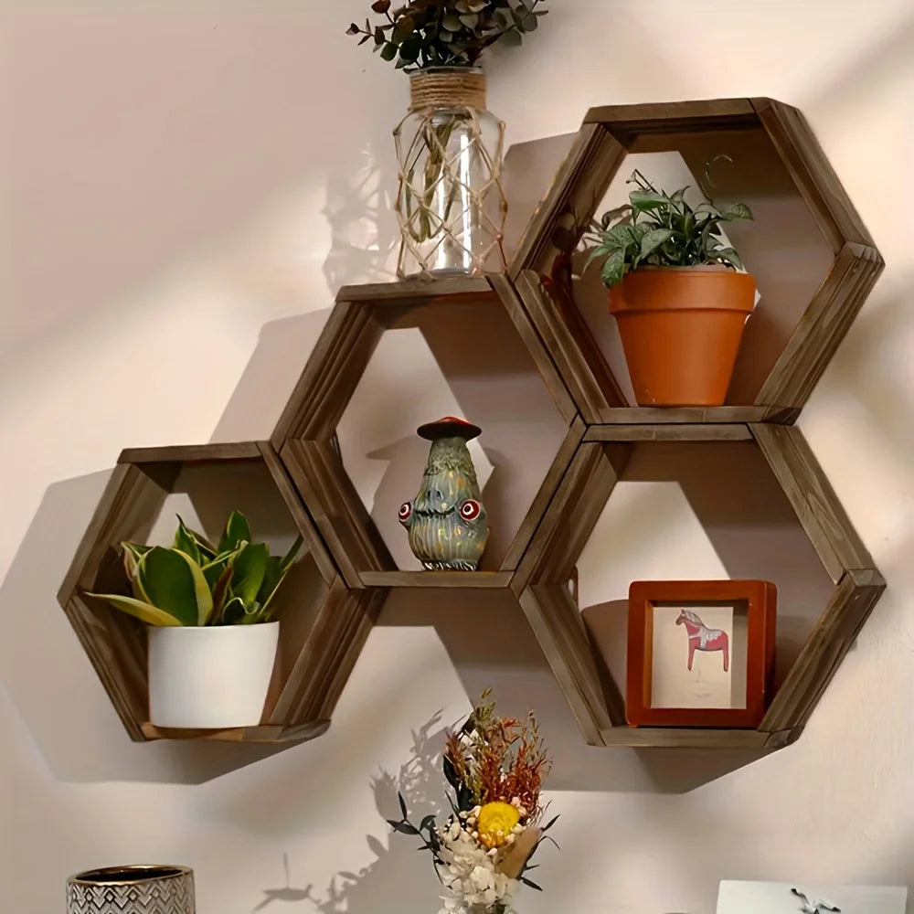 Décoration Murale Hexagonale Bois