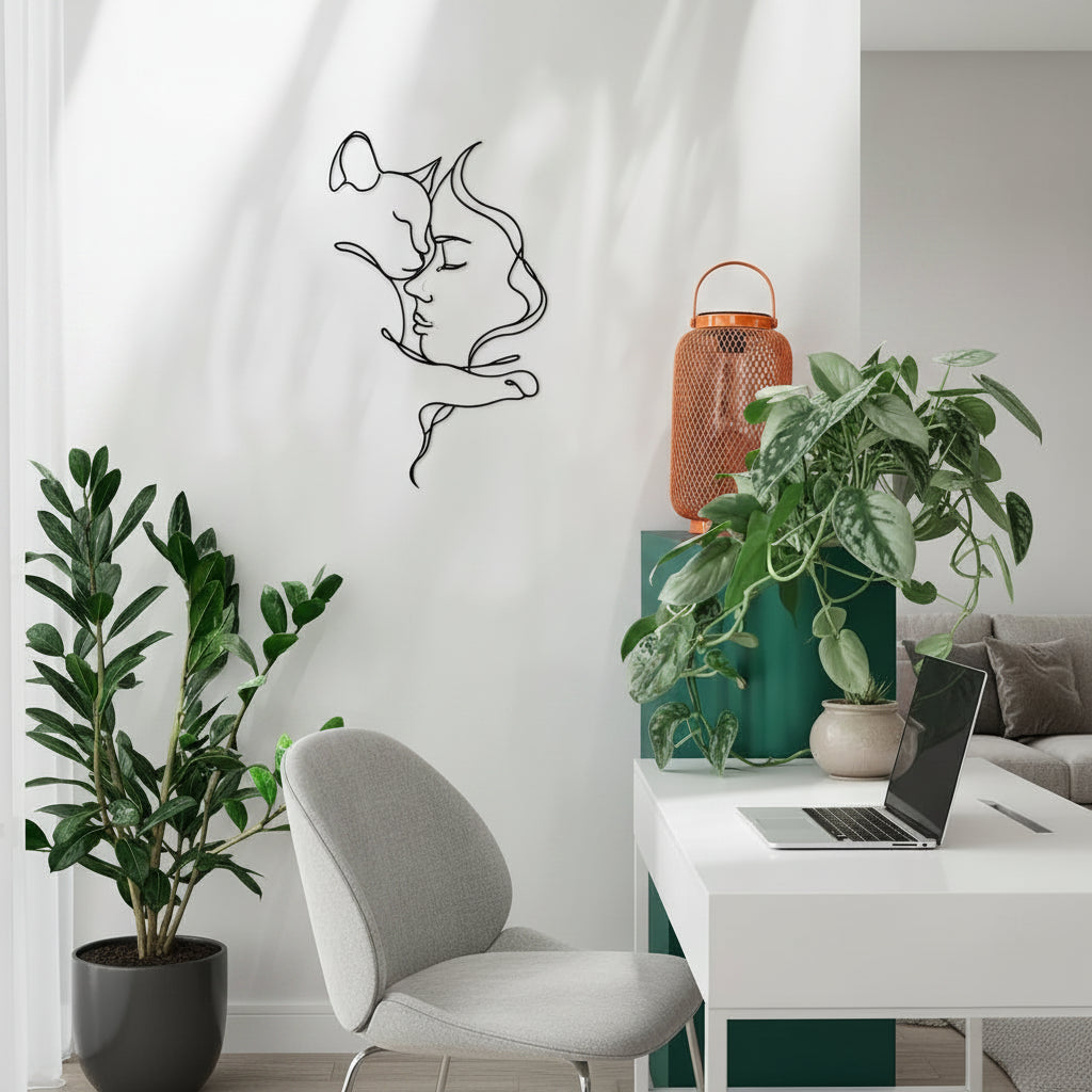 Décoration Murale Métal Chat | 40 x 24,8 cm