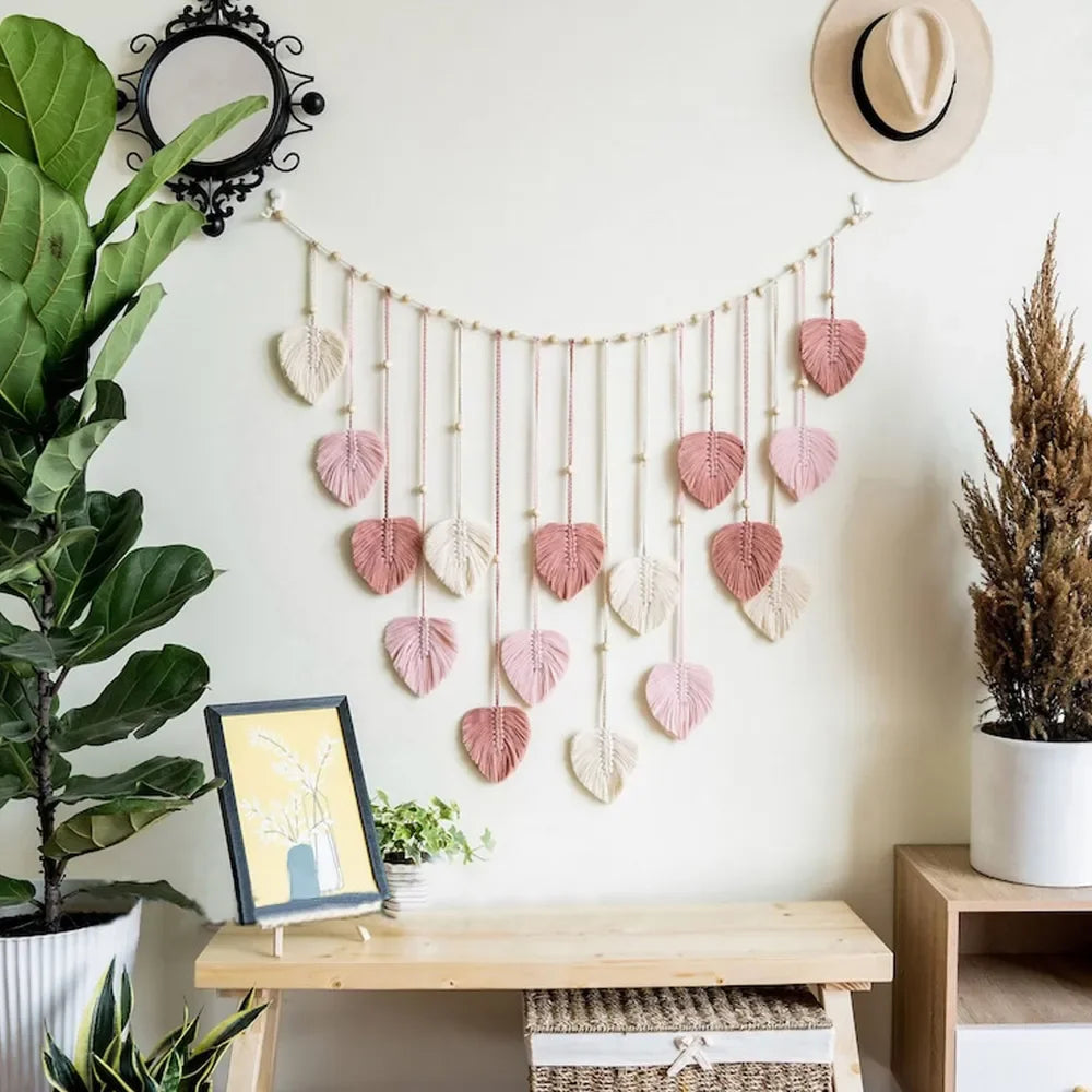 Feuille Macramé Mural