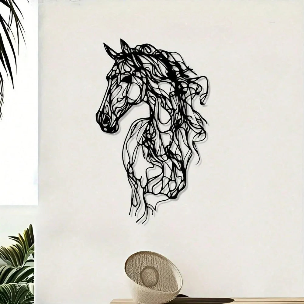 Décoration Murale Cheval Métal | 30 cm de long