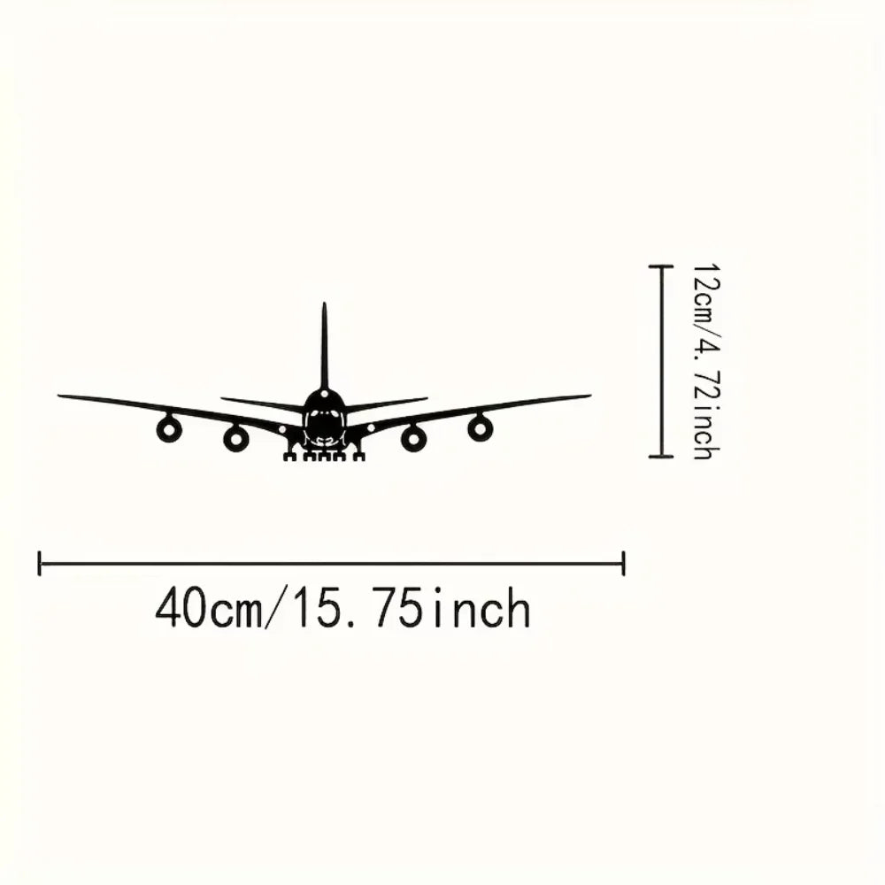 Décoration Murale Métal Avion | 40 x 12 cm
