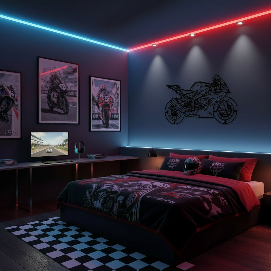 Décoration Murale Métal Moto | 30 x 17 cm