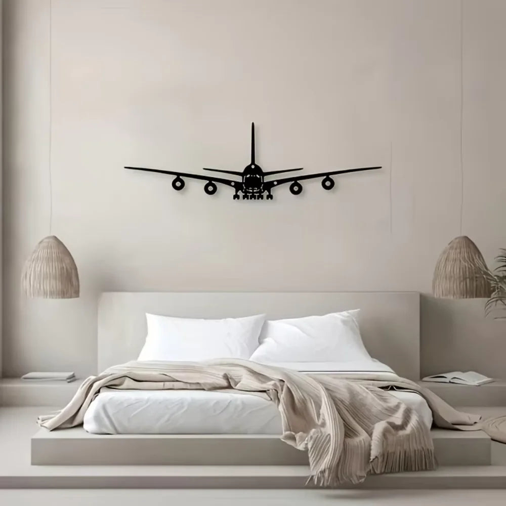 Décoration Murale Métal Avion | 40 x 12 cm