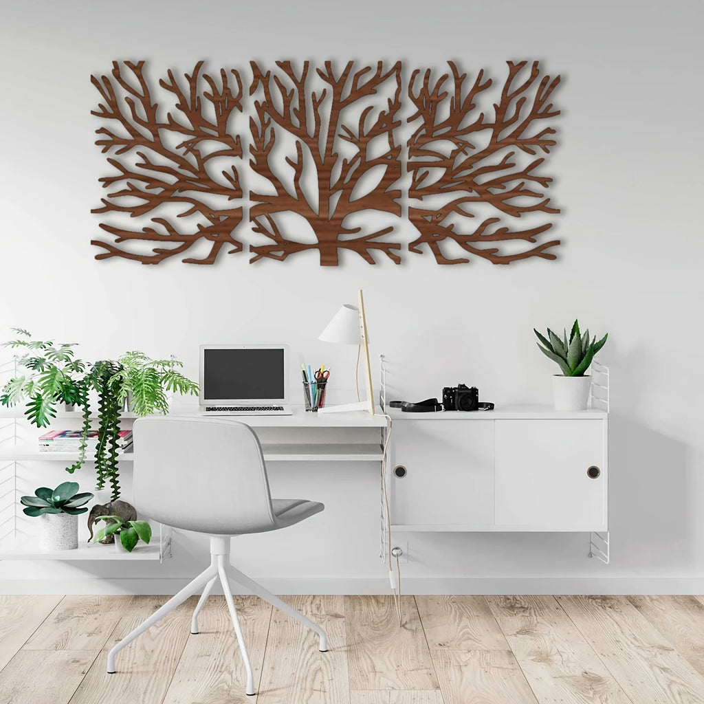 Arbre Bois Décoration Murale 40 x 80 cm