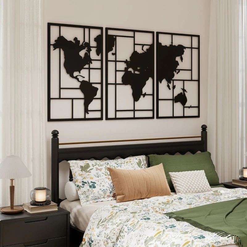 Décoration Murale Carte Du Monde Métal | 150 x 80 cm