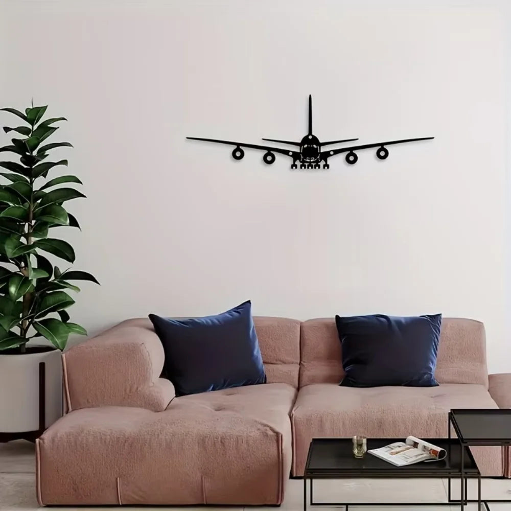 Décoration Murale Métal Avion | 40 x 12 cm