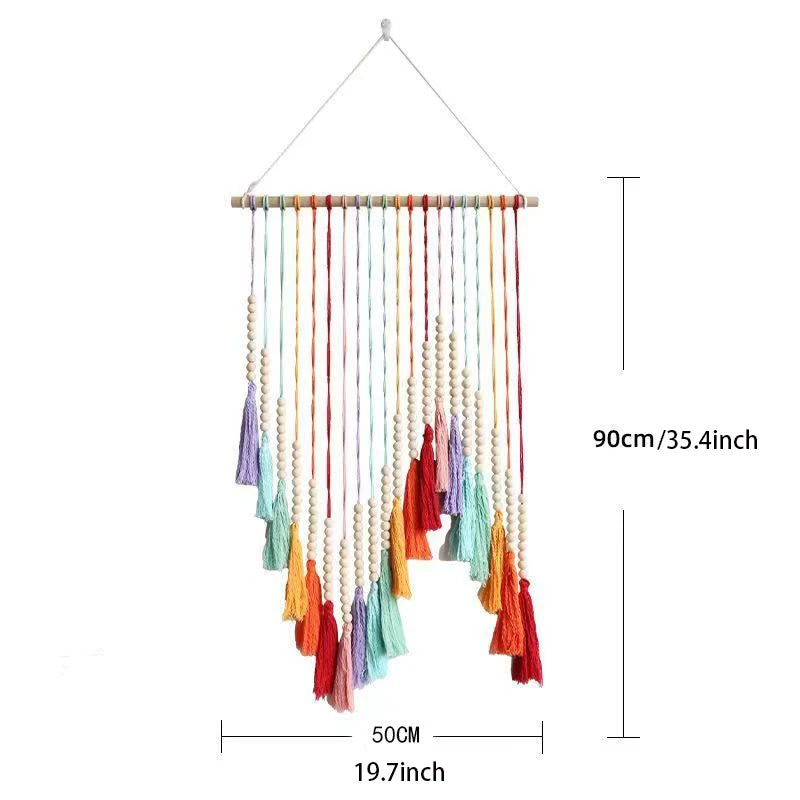 Arc En Ciel Mural En Tissu Macramé