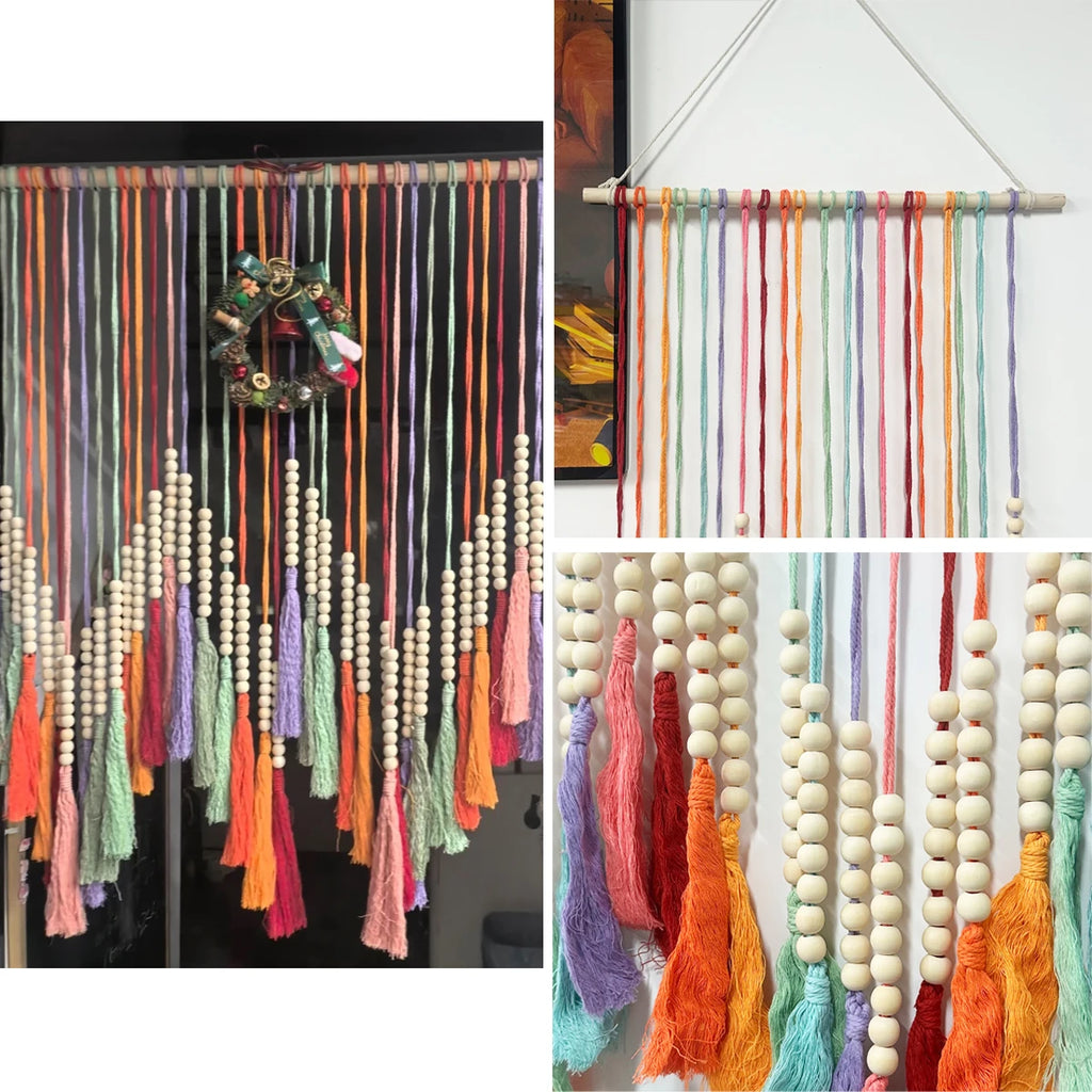 Arc En Ciel Mural En Tissu Macramé
