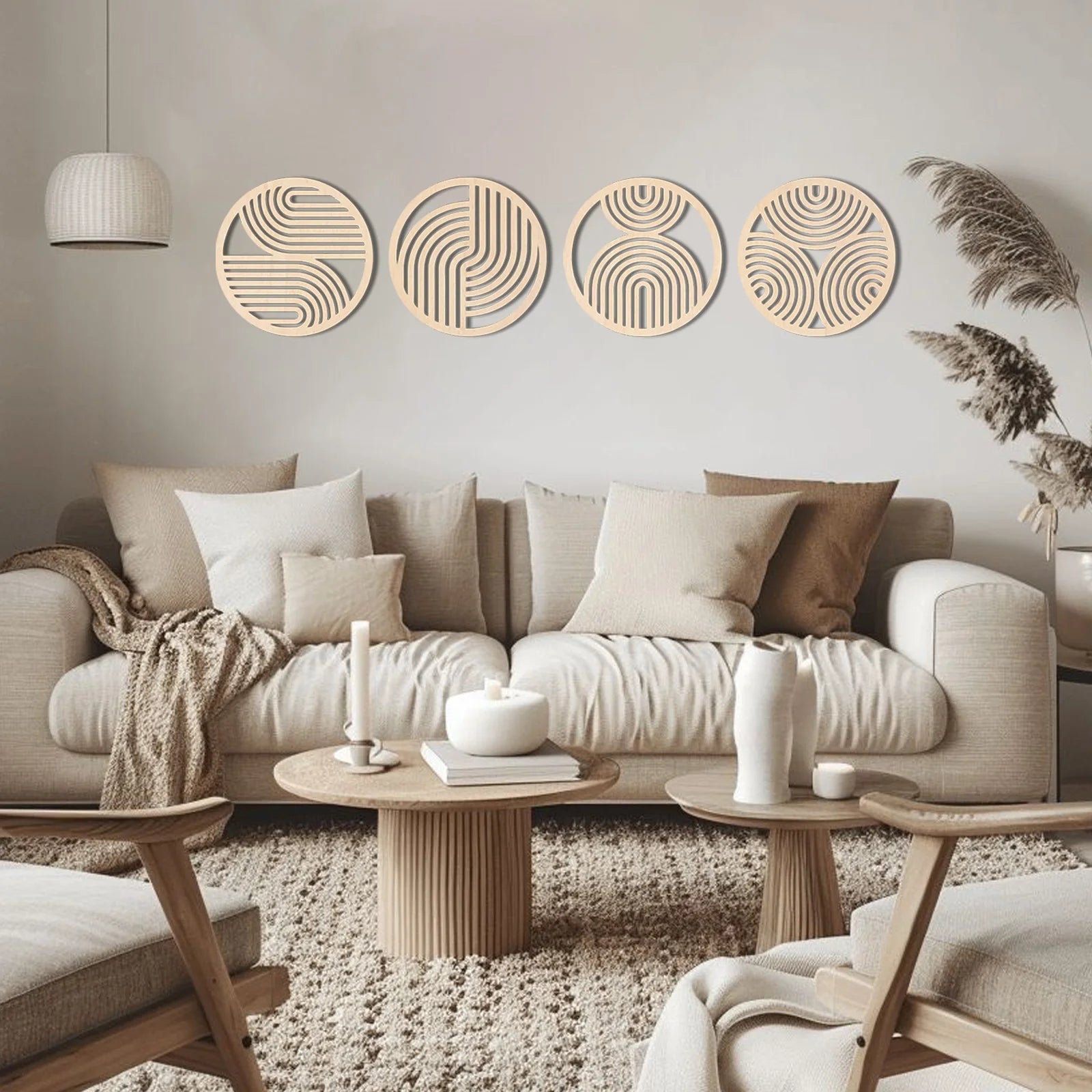 Décoration Murale Scandinave Bois | 20 cm de diamètre