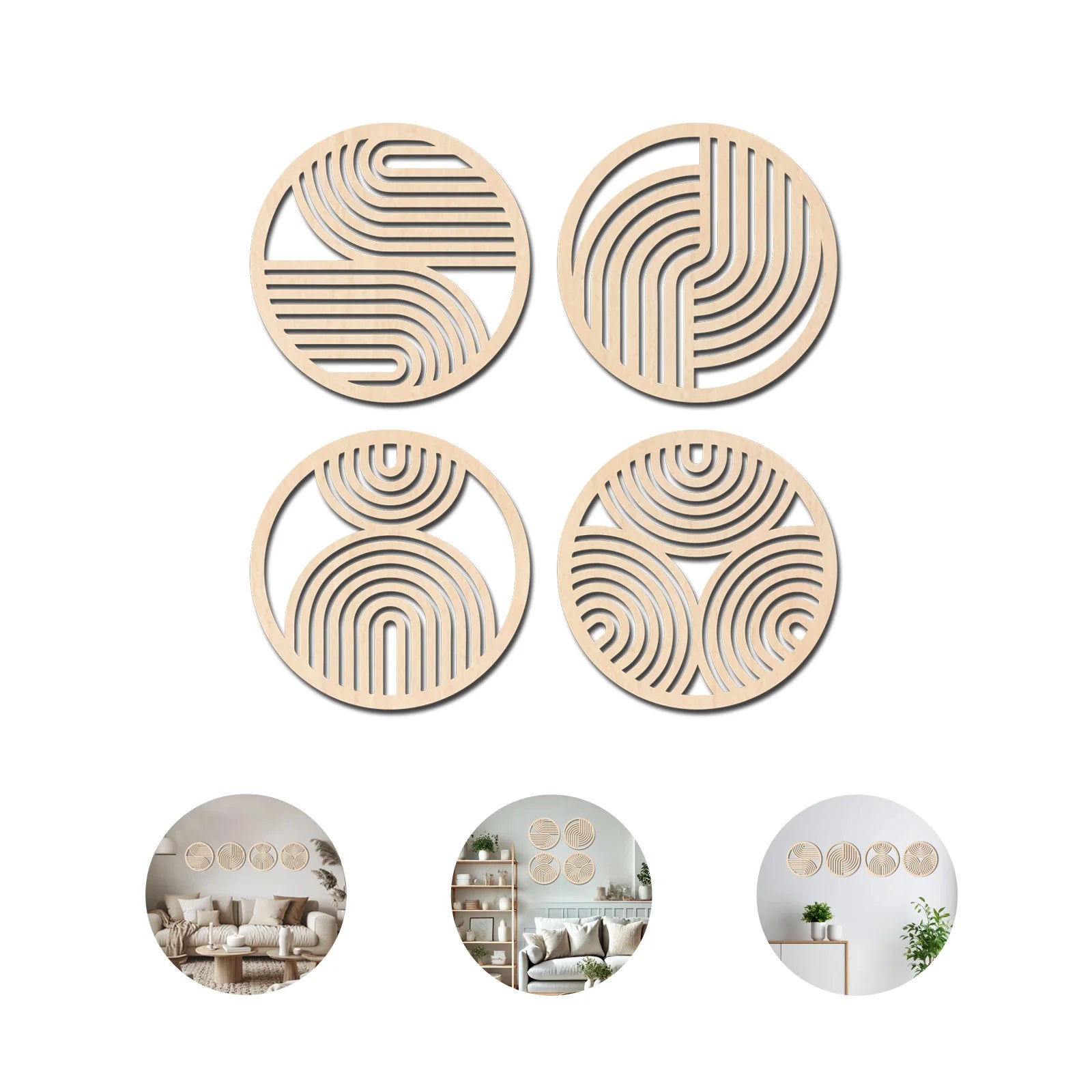 Décoration Murale Scandinave Bois | 20 cm de diamètre