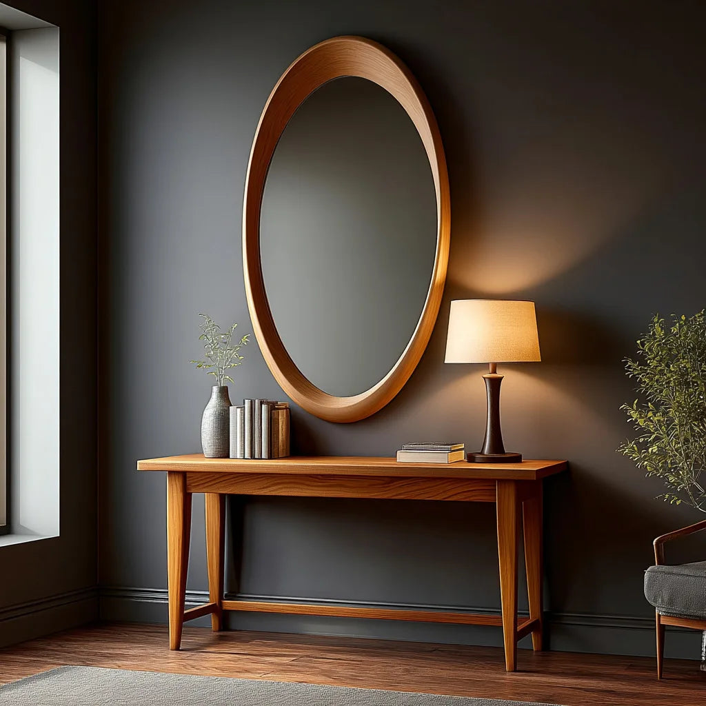 Miroir Mural Décoratif Bois | 90 x 60 cm