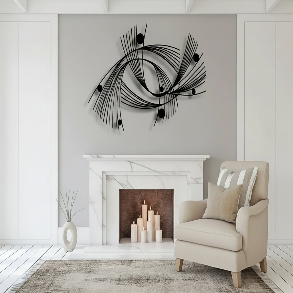 Décoration Murale Fer Forgé Design | 40 x 34 cm