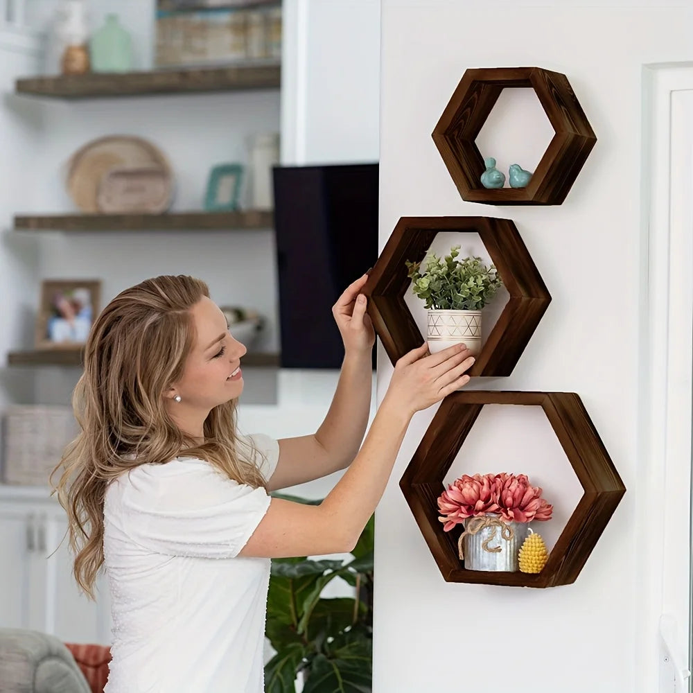 Décoration Murale Hexagonale Bois