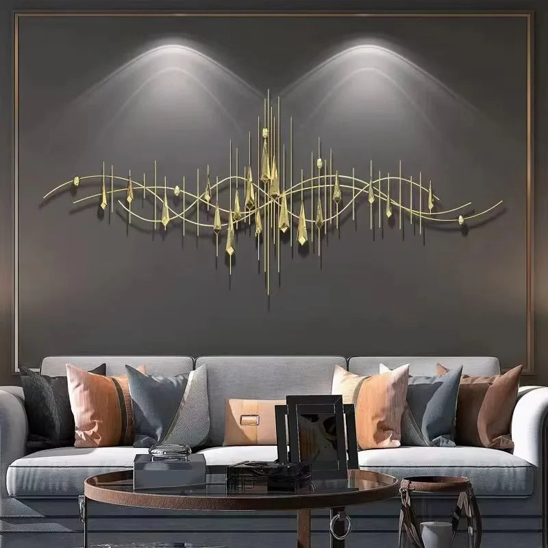 Décoration Murale Métal Doré | 150 x 65 cm