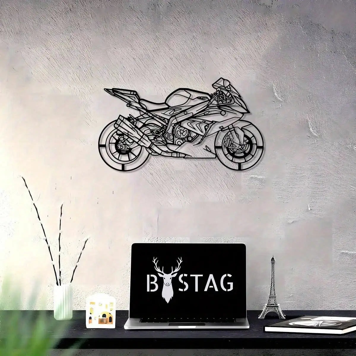 Décoration Murale Métal Moto | 30 x 17 cm