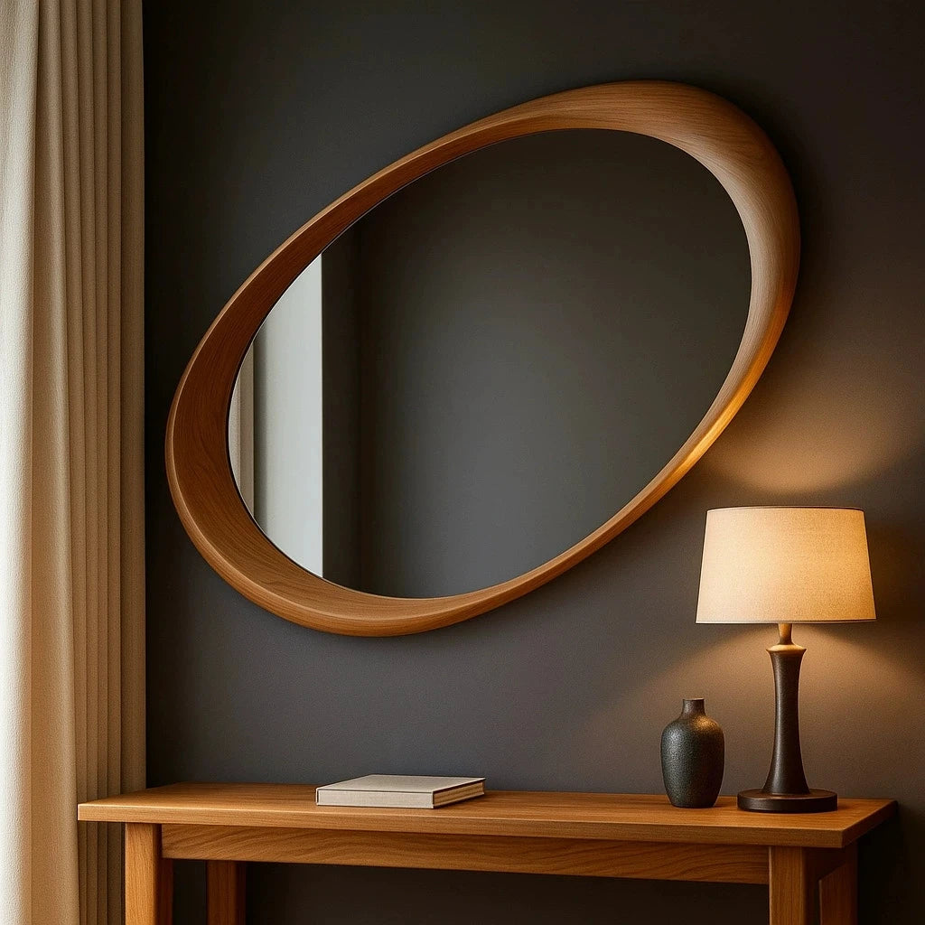 Miroir Mural Décoratif Bois | 90 x 60 cm