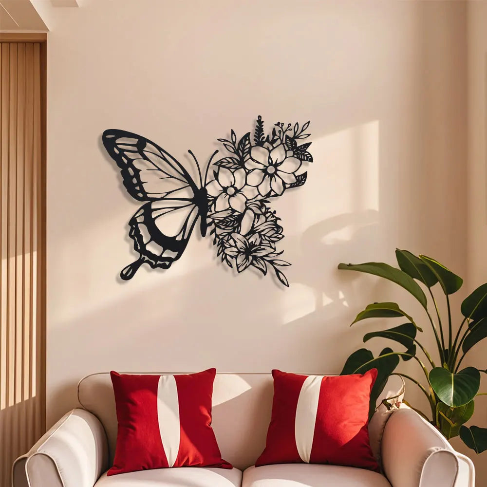 Décoration Murale Papillon Métal | 28 x 22,5 cm