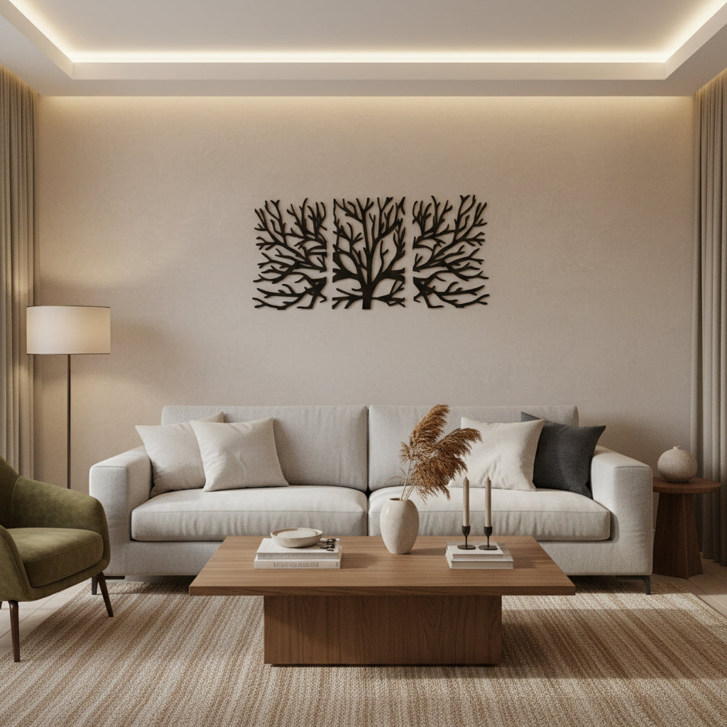 Arbre Bois Décoration Murale 40 x 80 cm