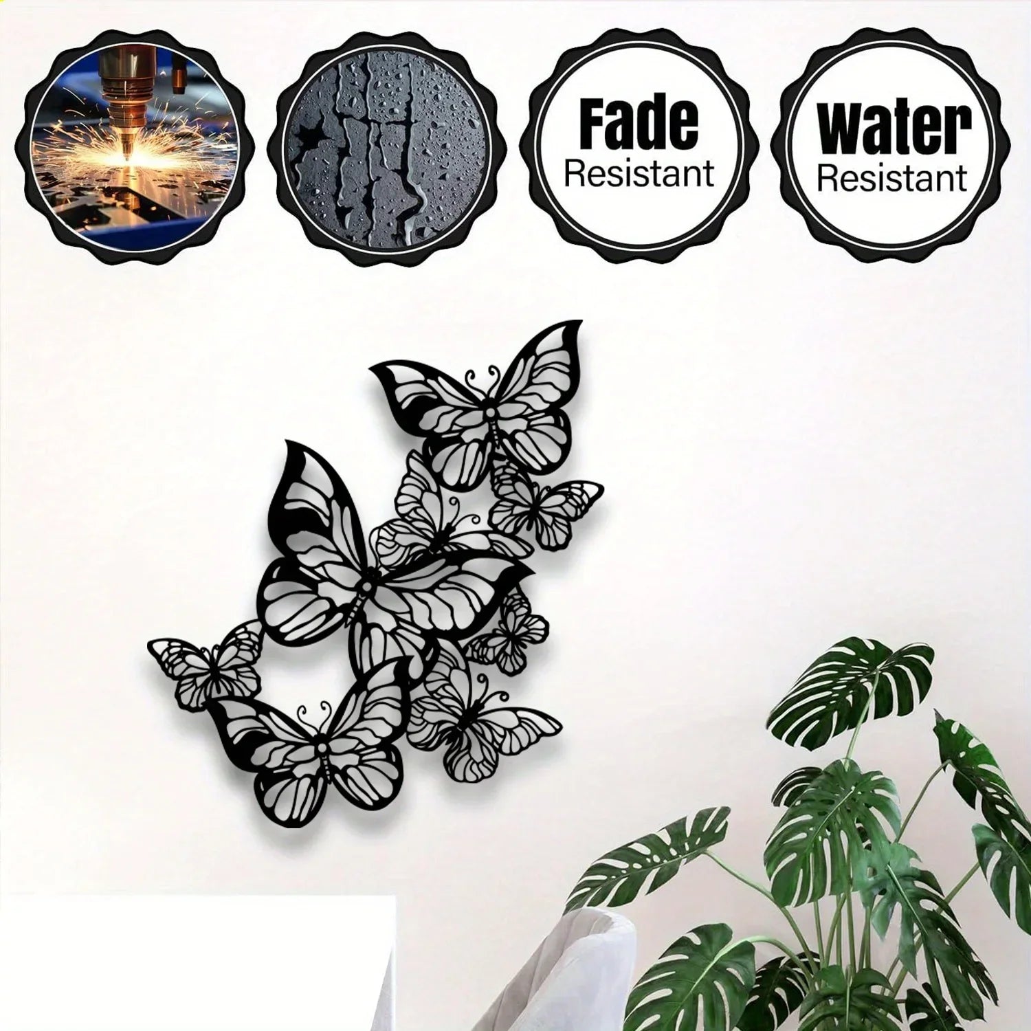 Décoration Murale Papillon Fer Forgé | 40 x 36 cm