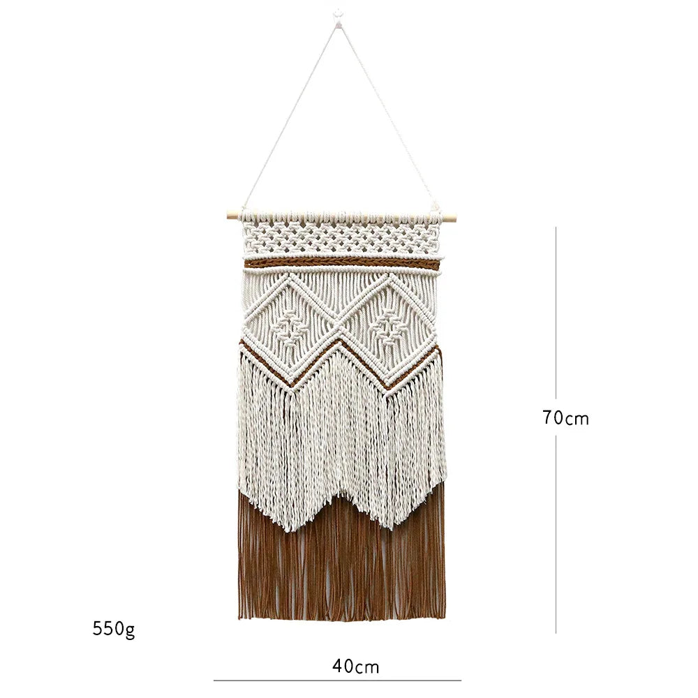 Panneau Mural En Macramé | 70 x 40 cm