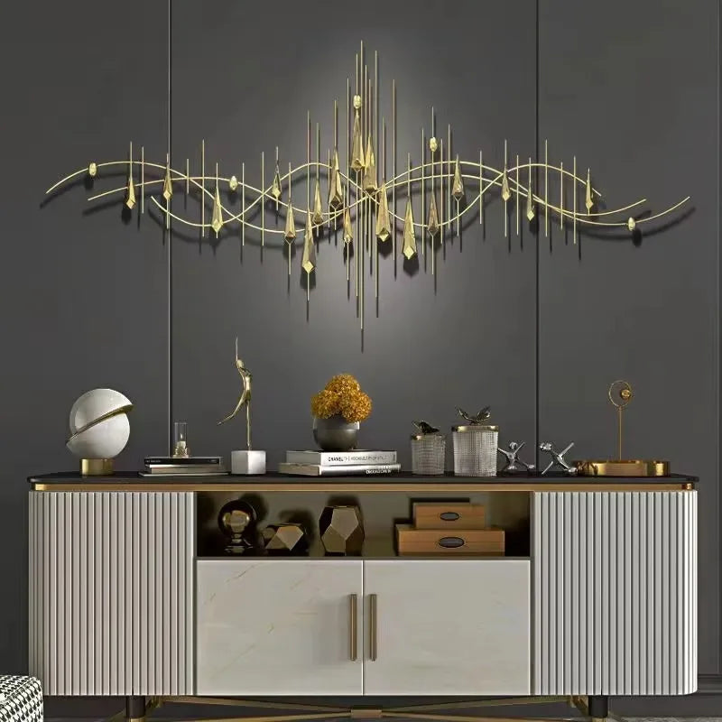 Décoration Murale Métal Doré | 150 x 65 cm