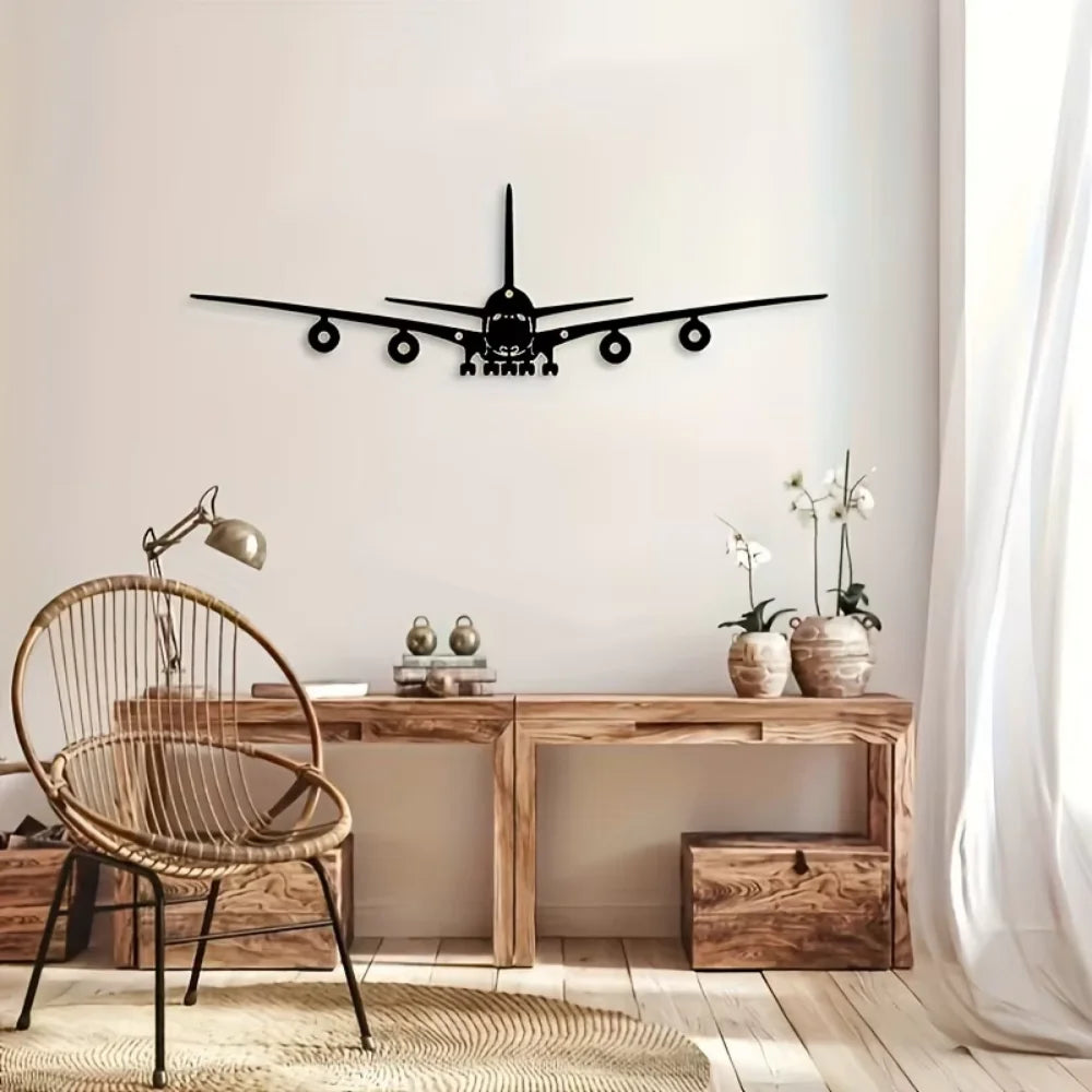 Décoration Murale Métal Avion | 40 x 12 cm